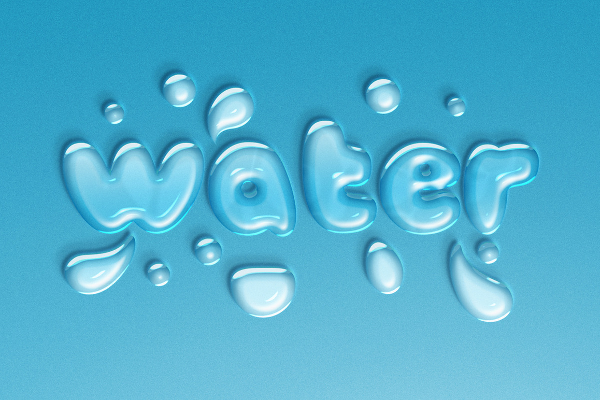 Water Text Effect, a Layer Style Add-On by Evlogiev Studio (Photo 2 of 6)