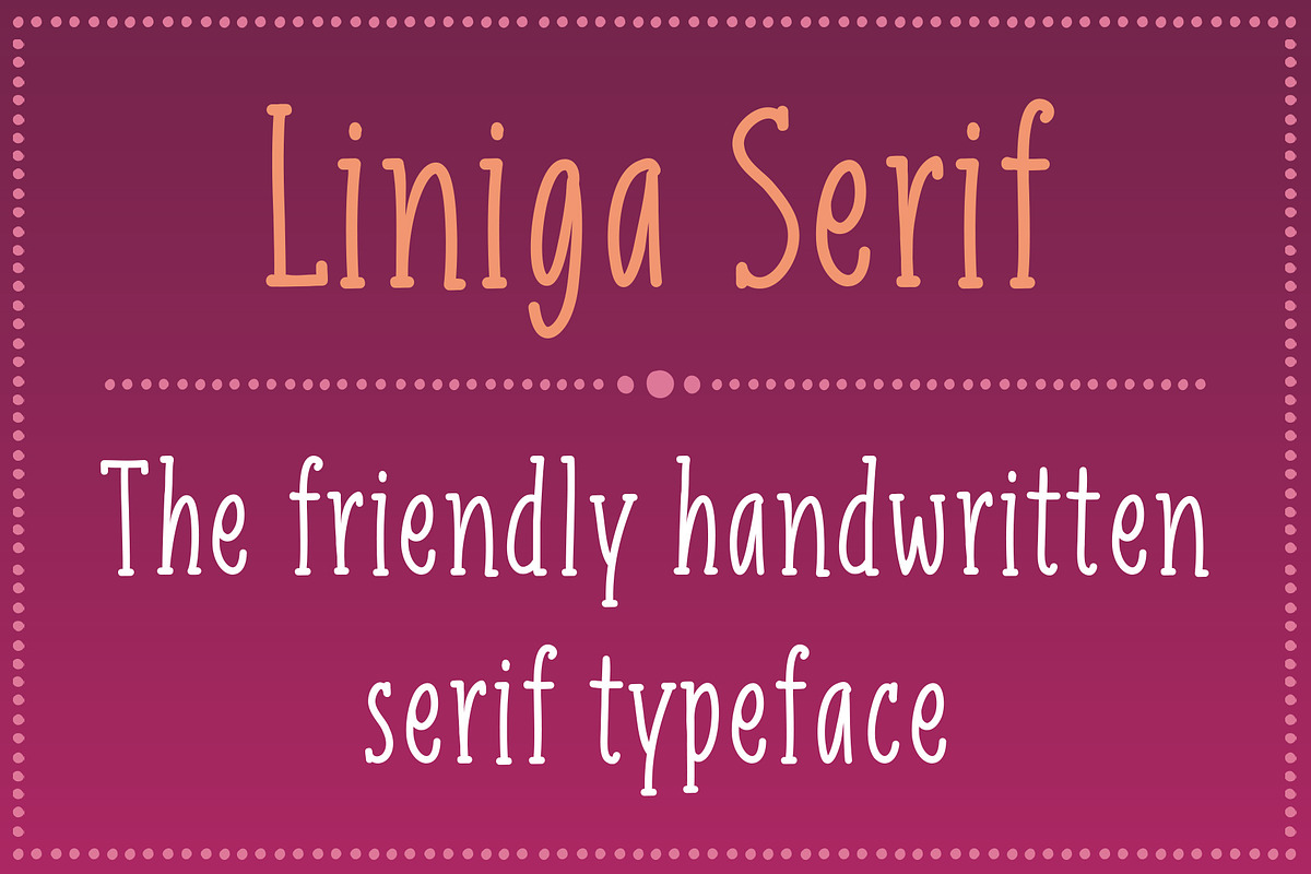 Liniga Serif Font, a Script Font by Graphite_Studios (Photo 1 of 4)