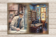 Detective Junk Journal Paper, a Person Illustration by GlamArtZhanna (Thumbnail 6 of 9)