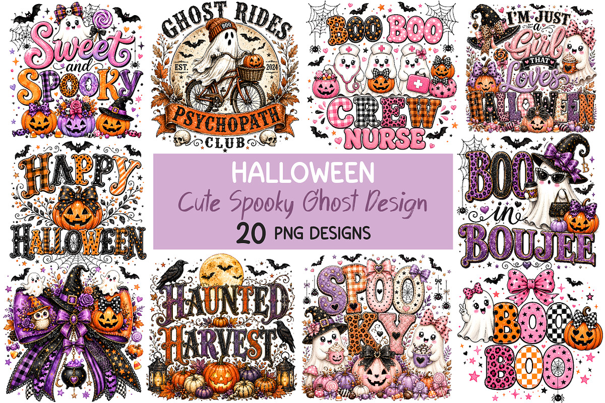 Cute Spooky Halloween Ghost Design, a Seasonal Illustration by Creative Art (Photo 1 of 4)