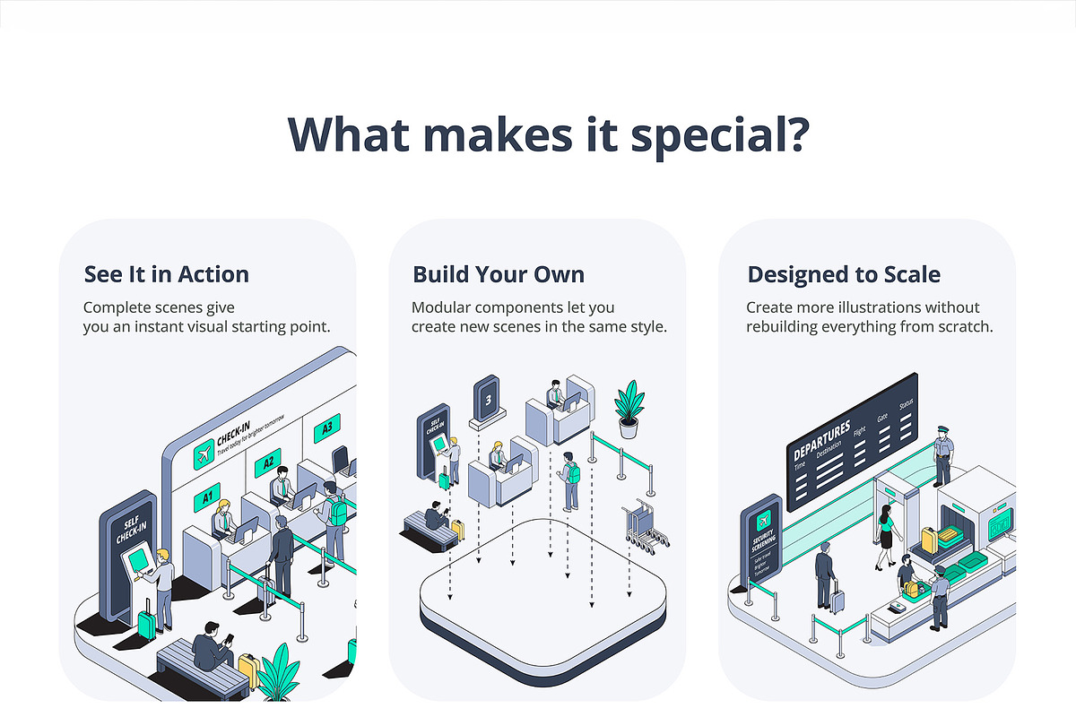 AirportFlow-Isometric Illustration, a Transportation Illustration by Creative Graphics (Photo 2 of 9)