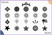 Patriotic Floral Element Clipart SVG, a Decorative Illustration by Gfx Expert Team (Thumbnail 1 of 3)