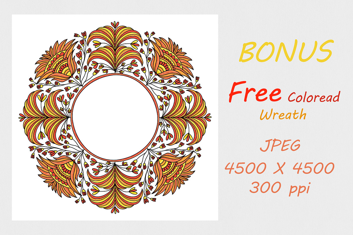 Wreath with flowers in folk style., a Brushes & More by dnapslvsk (Photo 2 of 6)
