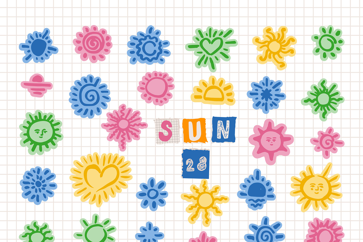 Artistic Sun Icons and Solar Symbols, an Object Graphic by Anada Arty