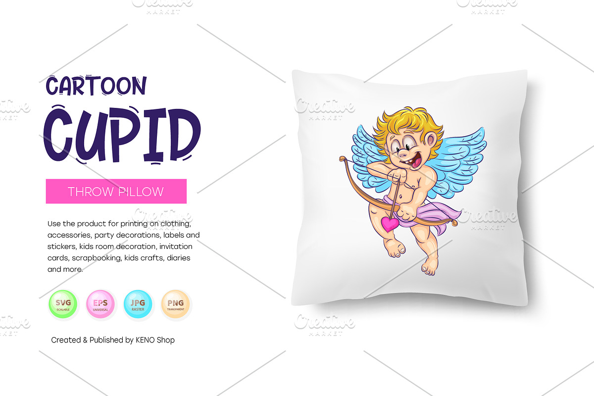 Cute cartoon cupid., an Animal Illustration by KENO Mascots (Photo 8 of 9)