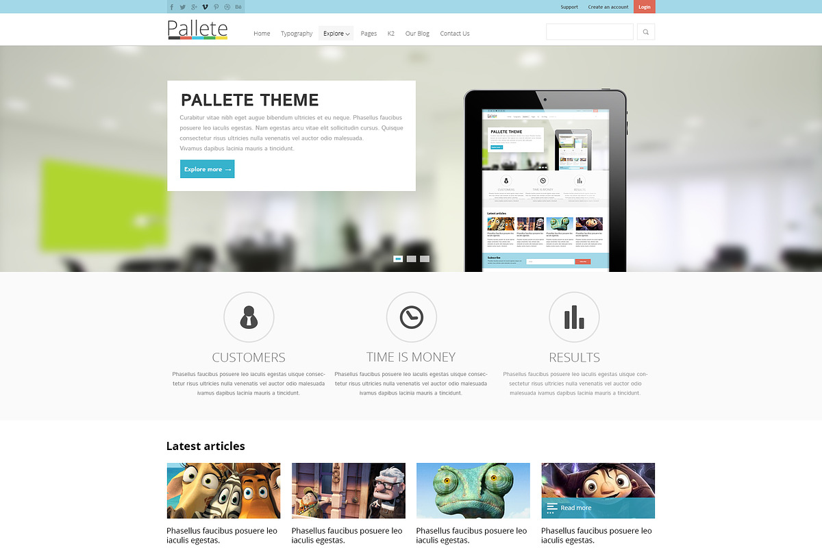 Pallete Theme PSD, a Websites & App Template by Florin Constantin (Photo 1 of 5)