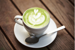 Cup of green tea matcha latte