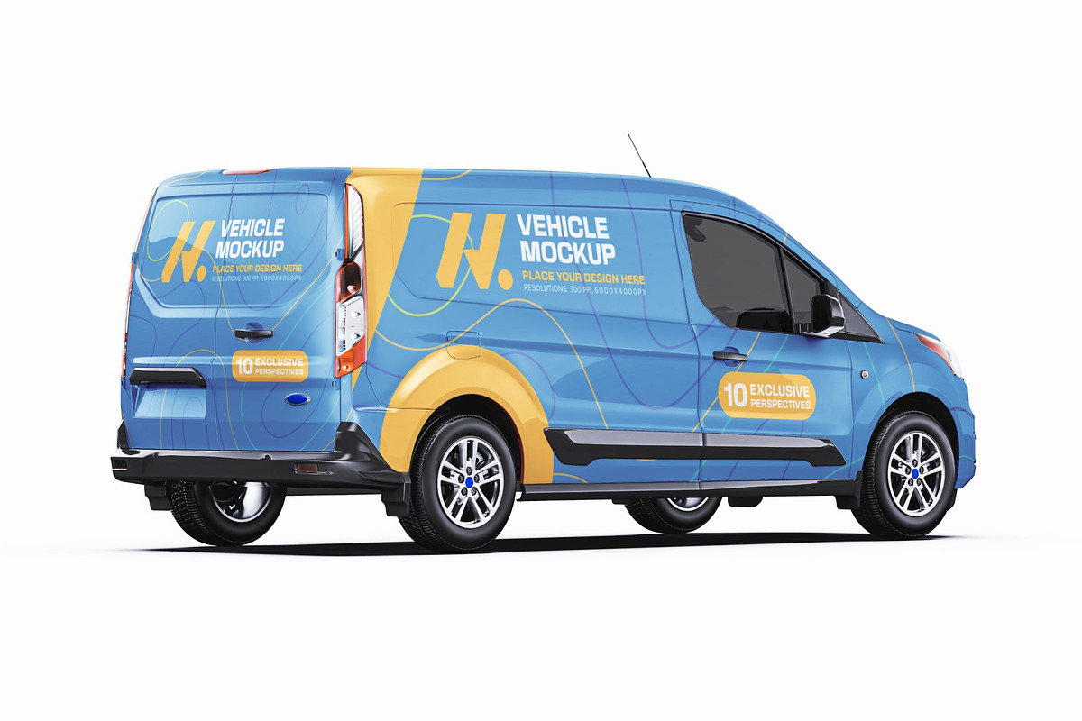 LWB Compact Cargo Van Mockup Set, a Product Mockup by Halal Graphic Studio (Photo 7 of 14)