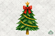 Coquette Christmas Tree Faux Glitter, an Illustration by Craft Nest (Thumbnail 1 of 6)