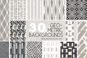 30 Geometric Pattern Backgrounds, a Pattern Graphic by Posh Papers & Patterns