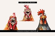 Funny Chicken PNG Clipart Set, an Animal Illustration by Geniecreativestudio (Thumbnail 6 of 9)