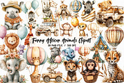 Funny African Animals Clipart Set, an Illustration by Libby Wishes (Thumbnail 1 of 6)