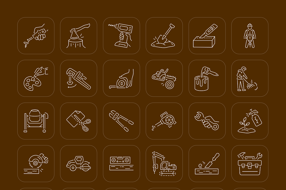 Tools Icon Art Set, an Outline Icon by Prosymbols (Photo 7 of 7)