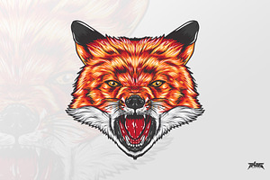 Fierce Fox Head Vector