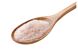 Fine Himalayan salt in a wooden, a Food & Drink Photo by innakreativ