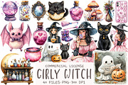 Halloween Girly Witch Vibes Clipart, an Illustration by OK Design (Thumbnail 1 of 5)