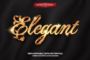 Elegant Gold 3D Text Effect