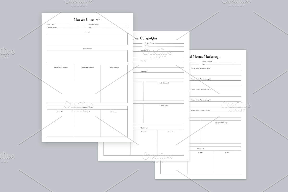 Marketing Planning Pages Set V-06, a Stationery Template by shahsoft (Photo 2 of 3)