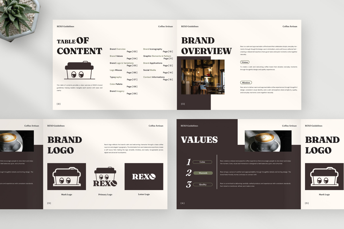 Minimalist Coffee Brand Identity Gui, a Branding & Logo Template by trabaskriya (Photo 4 of 7)