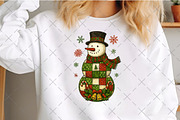 Christmas Snowman Patchwork PNG, an Illustration by Craft Nest (Thumbnail 4 of 6)