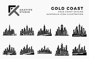 Gold Coast Skyline Icons, a Solid Icon by Akatype Studio (Thumbnail 1 of 3)