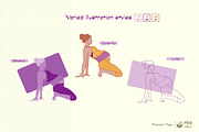 27 Prenatal Yoga Illustrations, a Person Illustration by Peg Design (Thumbnail 2 of 11)