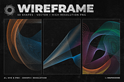50 Wireframe Vector & PNG Shapes, an Object Graphic by Graphicdome (Thumbnail 1 of 14)