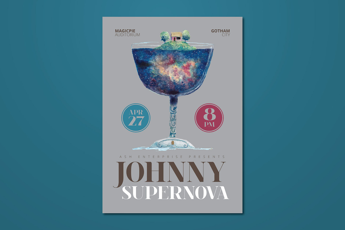 Watercolor Champagne Supernova Flyer, a Flyer Template by ashenterprise (Photo 1 of 6)