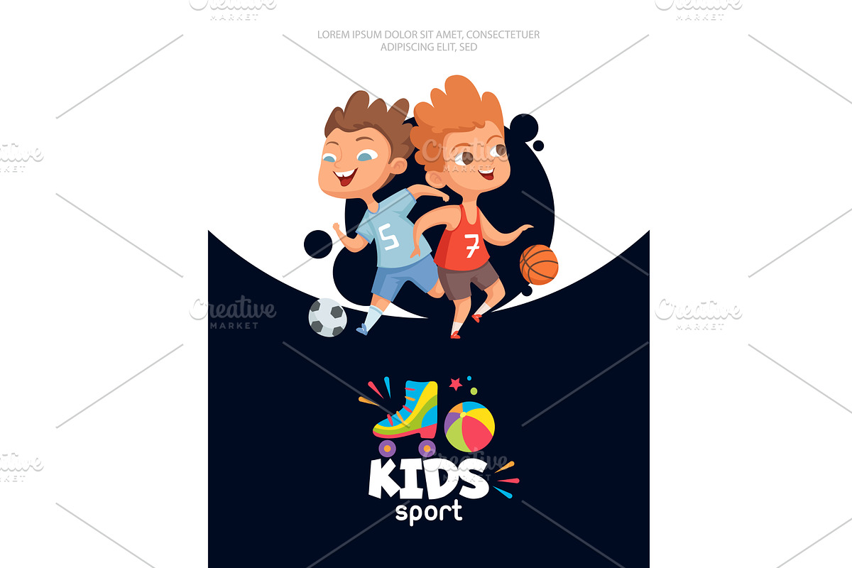 Kids sport. poster design template, a Sport Illustration by Onyx