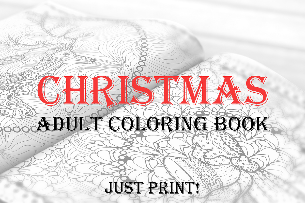 Christmas Adult Coloring Book, a Decorative Illustration by ilonitta (Photo 1 of 8)