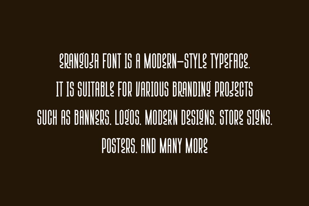 Erangoja - Unique Condensed Font, a Sans Serif Font by QR Design Studio (Photo 5 of 8)