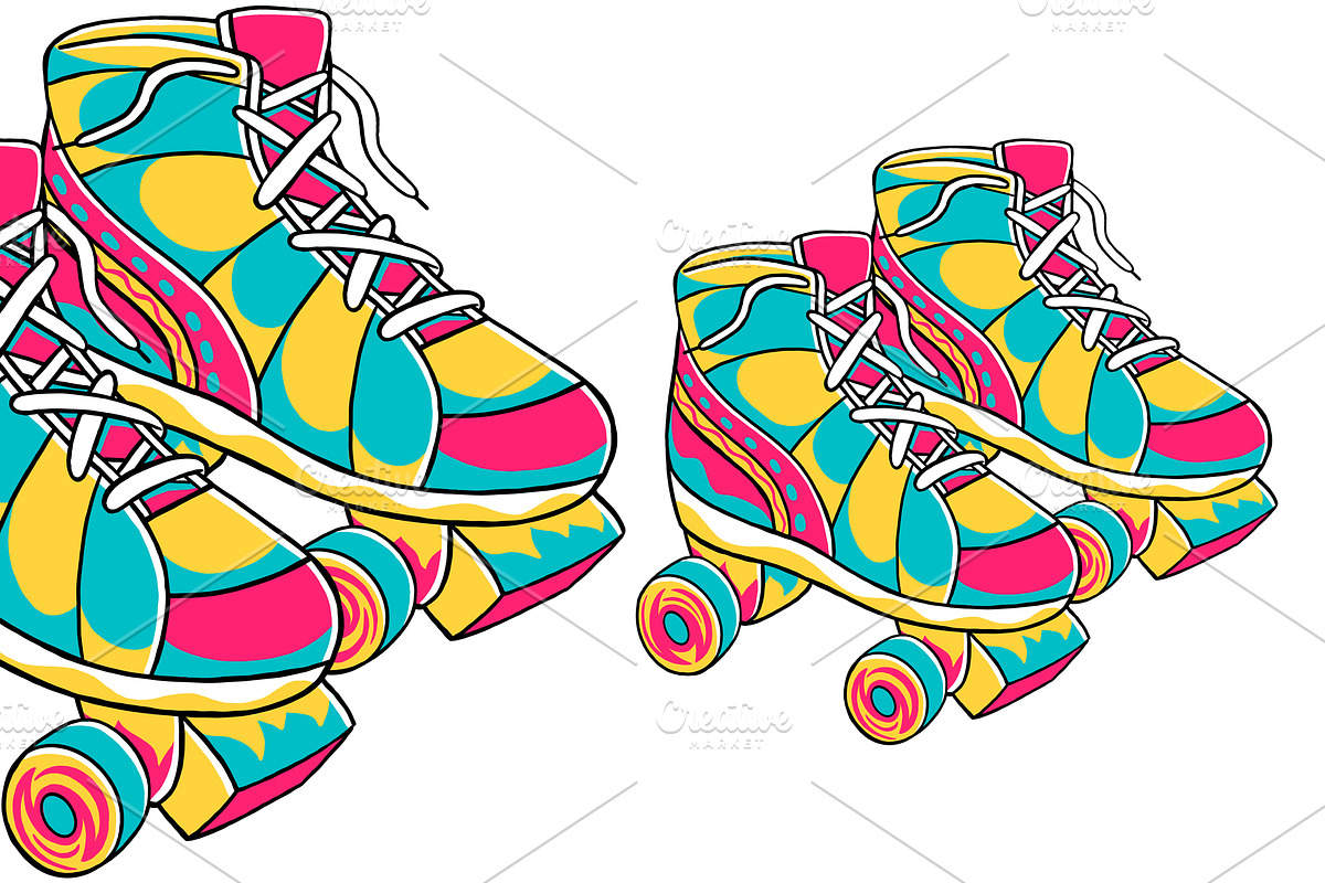 Roller Skates (90's Vibe) Vector, an Object Graphic by MEDZ (Photo 1 of 3)