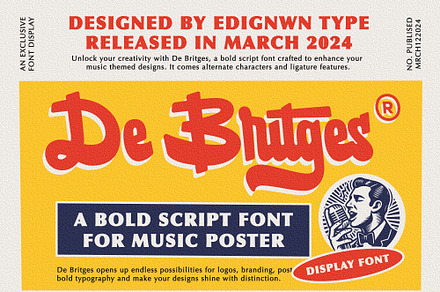 De Britges - Retro Bold Script, a Script Font by Edignwn Type