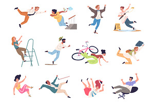 Falling people accident. Fall down, a Person Illustration by Stock-Smart-Start