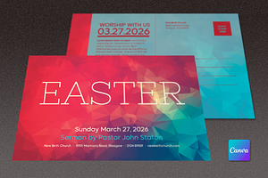 Easter Sunday Church Mailer | Canva