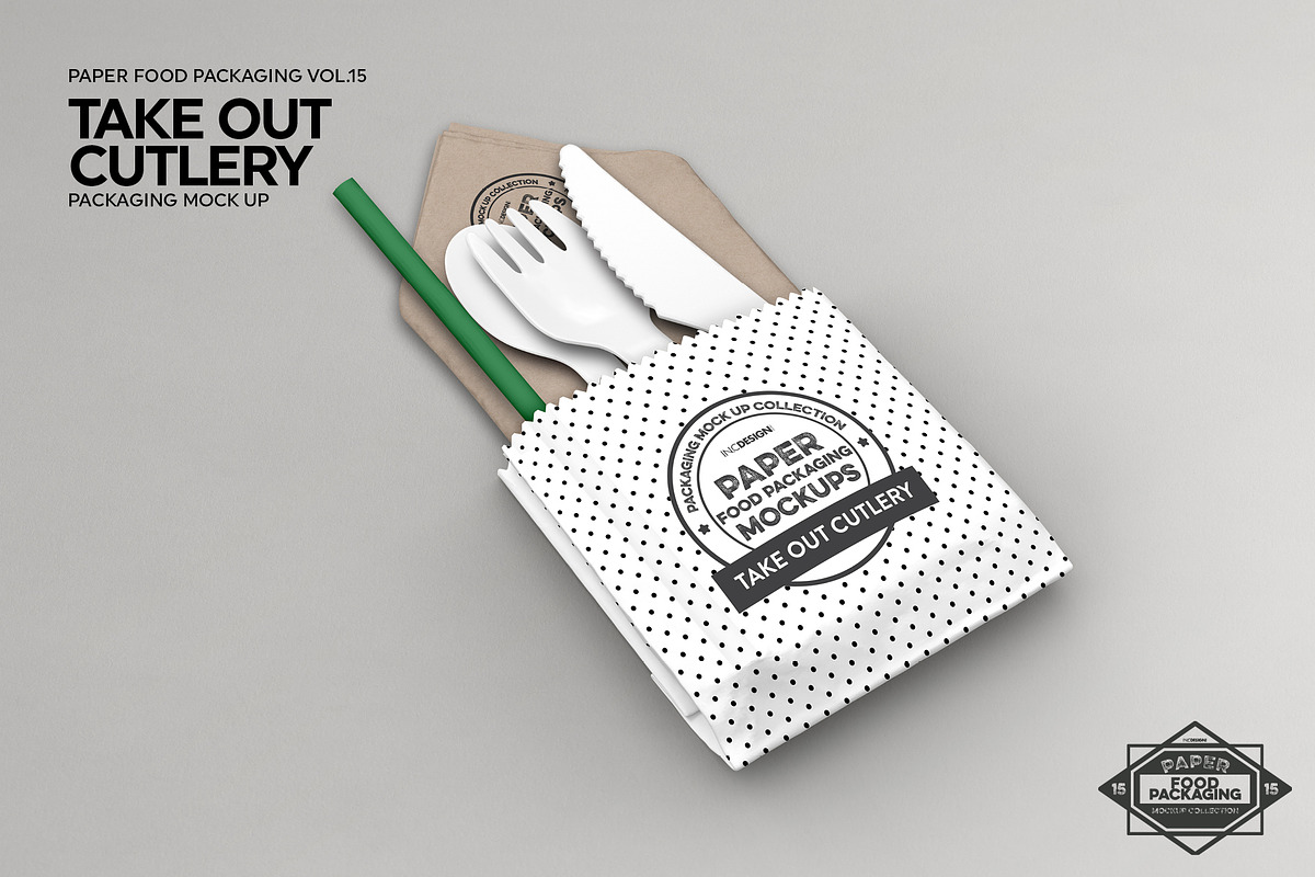 Takeout Cutlery Utensil Mockup, a Product Mockup by INCDesign (Photo 3 of 7)
