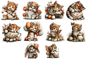 Whimsical Easter Cats Clipart Bundle, an Illustration by Dream Creation (Thumbnail 6 of 6)