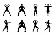 Exercise Silhouette SVG Clipart set, a Healthcare Illustration by Gfx Expert Team (Thumbnail 3 of 3)