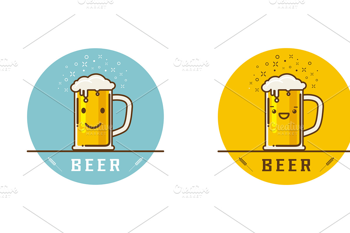 Cartoon of Beer Vector illustration, a Food Illustration by essense