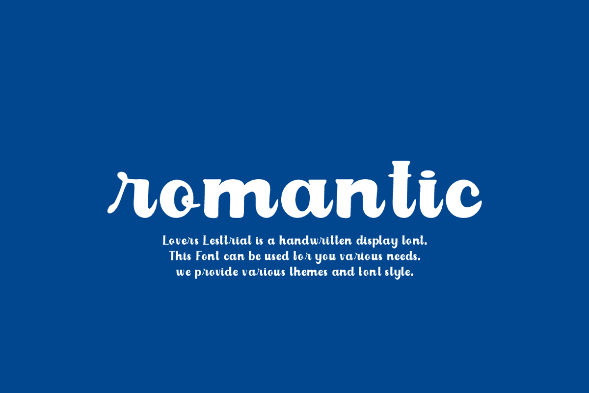 Lovers Lesttrial - Handwritten Font, a Handwritten Font by Iqsiart Studio (Photo 7 of 7)
