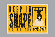 Gym vintage vector poster set., a Sport Illustration by PoPaShop (Thumbnail 5 of 8)