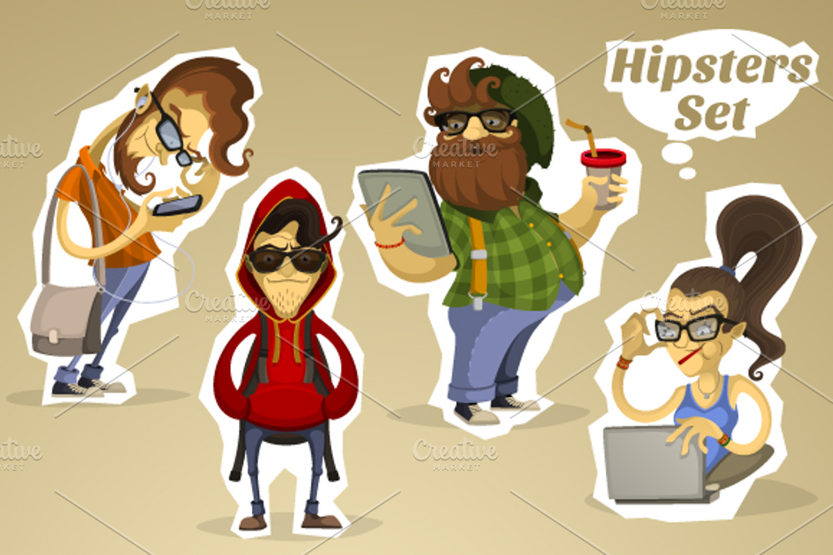 Hipsters Nerds Set, a Person Illustration by yuanden graphics (Photo 1 of 3)