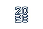 2026 Number Typography Vector Set, a Work Illustration by Vectorium Studio (Thumbnail 15 of 20)