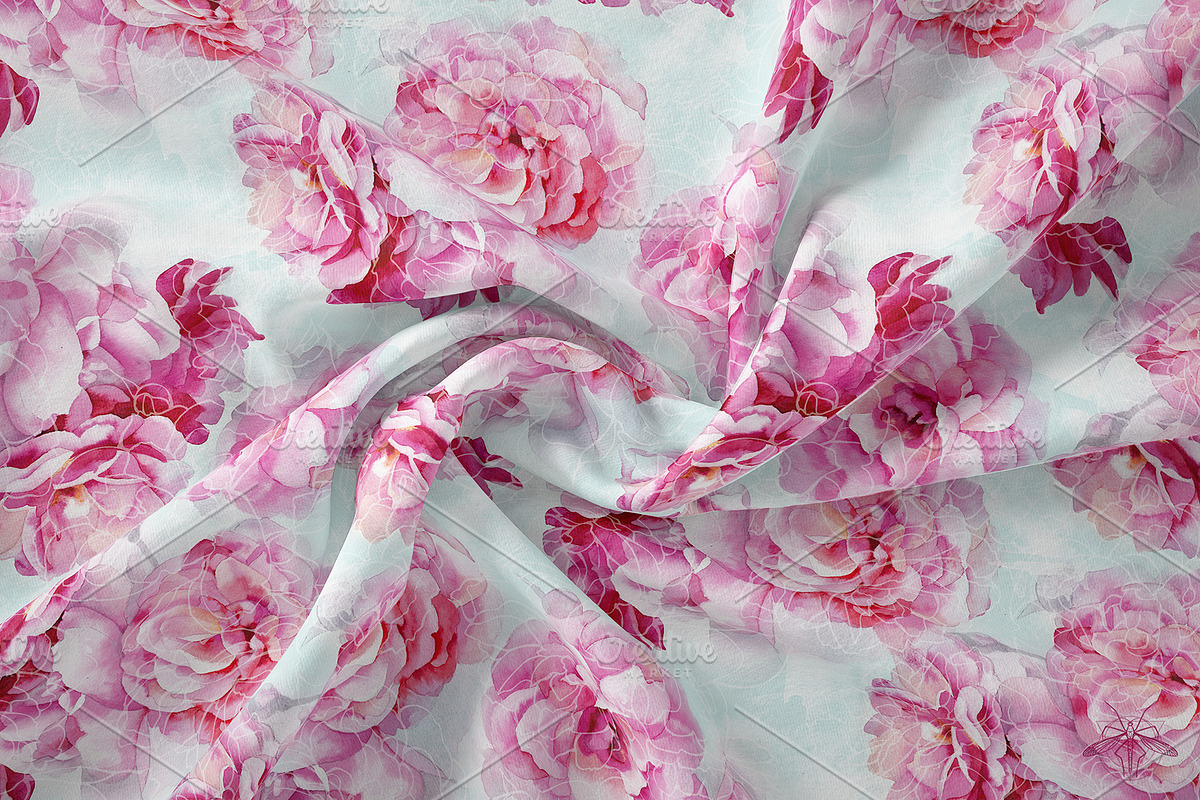 Sherbet | Watercolor roses patterns, a Pattern Graphic by Tanya Vollar (Photo 3 of 11)