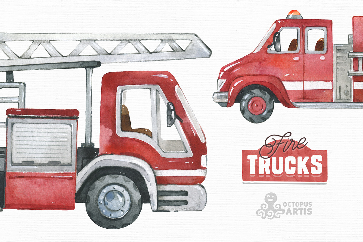 Rescue Vehicles Collection., a Transportation Illustration by OctopusArtis (Photo 9 of 10)