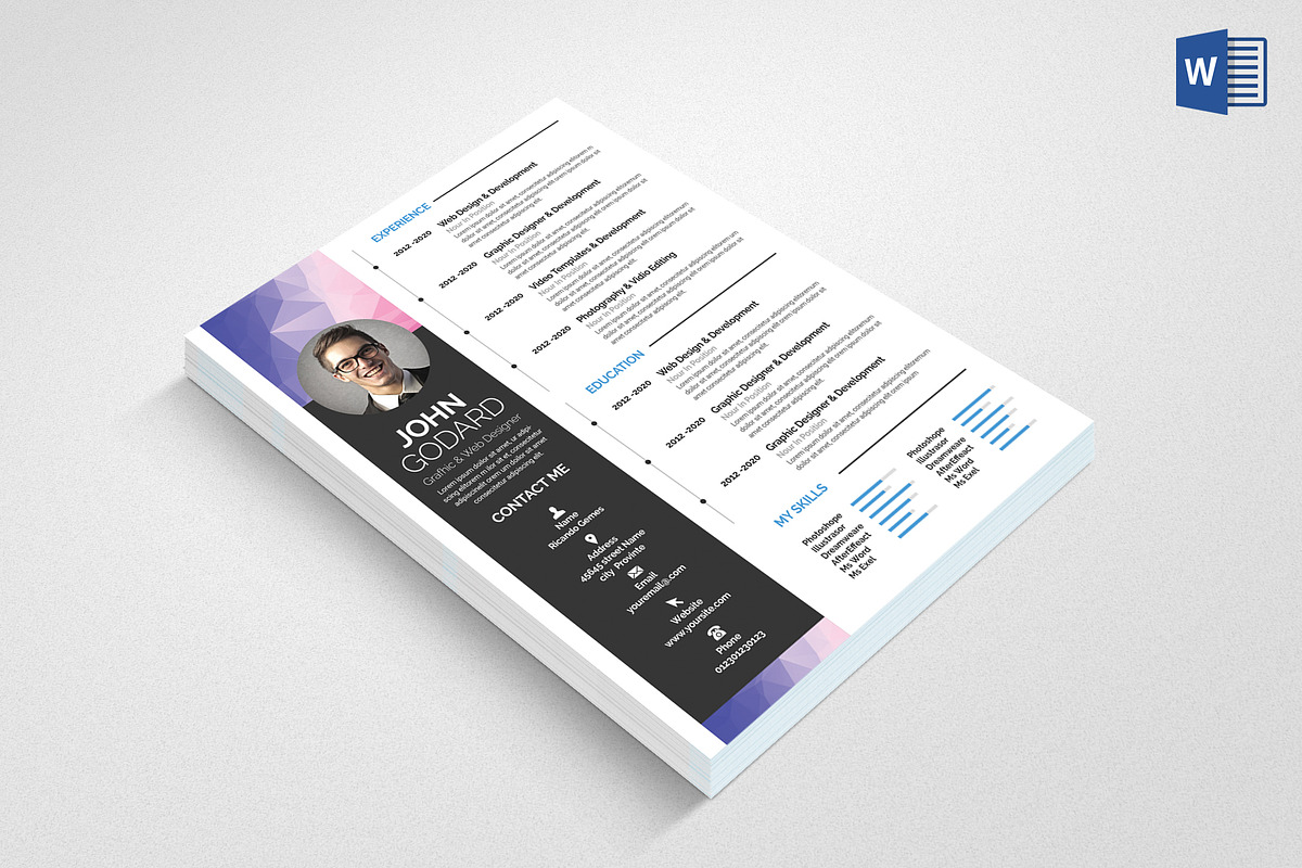 Resume CV Set, a Resume Template by graphicforest (Photo 3 of 6)