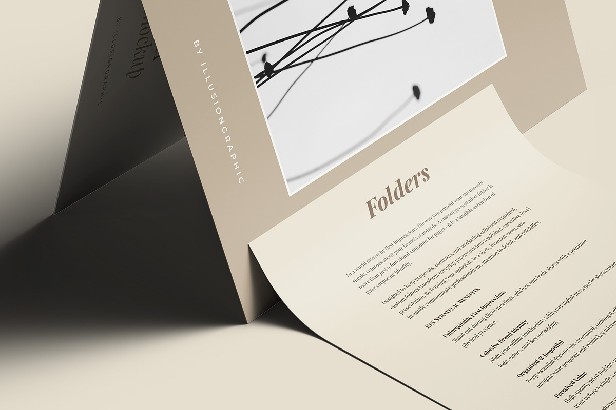 Folder Mockup - 12 Views, a Packaging Mockup by Illusiongraphic (Photo 28 of 28)