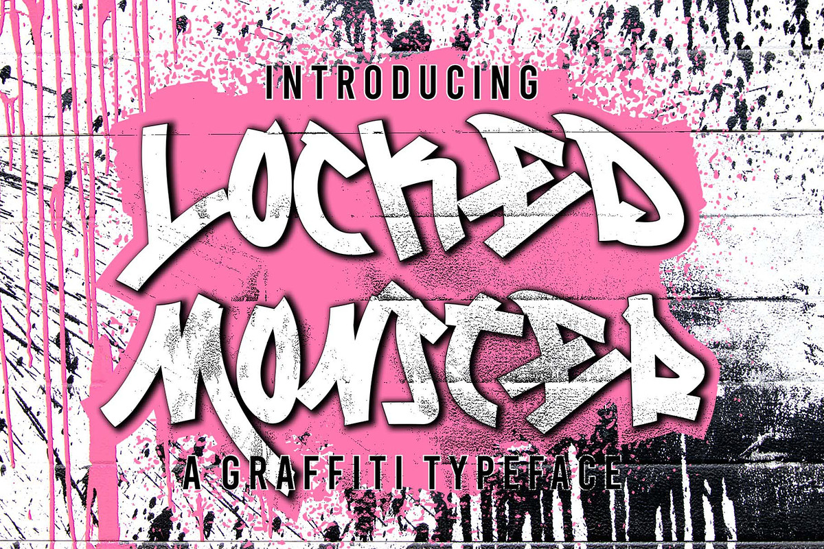 Locked Monster - Graffiti Font, a Blackletter Font by asfgraphics (Photo 1 of 6)