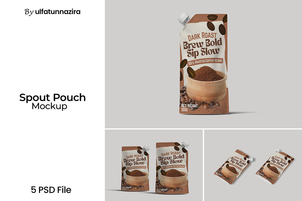 Spout Pouch Mockup, a Merchandise Mockup by ulfatunnazira (Photo 1 of 6)
