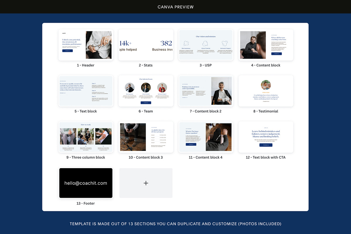 Blue Business Website Template, a Landing Page Template by Studio K (Photo 4 of 6)